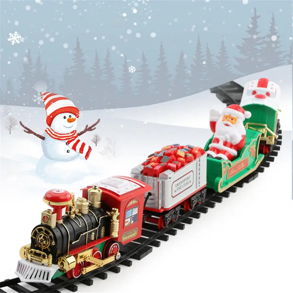 DAOUZL Christmas Tree Train, Electric Train Set For Children With Light And Sound, Christmas
