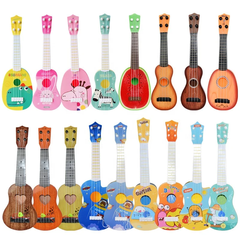 1-2 Kid's Simulation Instrument Mini Four Strings Toy Guitar Can Play Enlightenment Music Toys Musical Instrument Toys