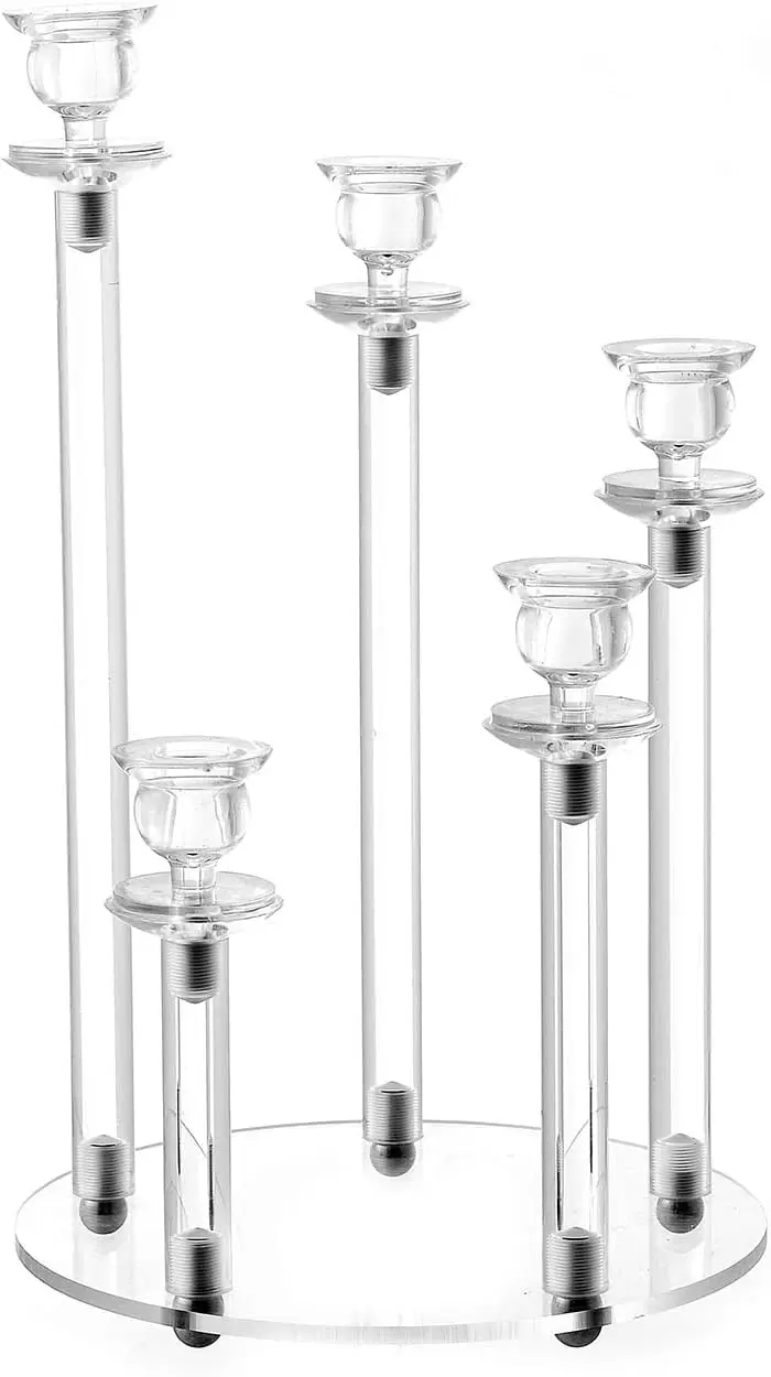 Clear Candle Holders Wedding Candlesticks Candelabrum Flower Stand