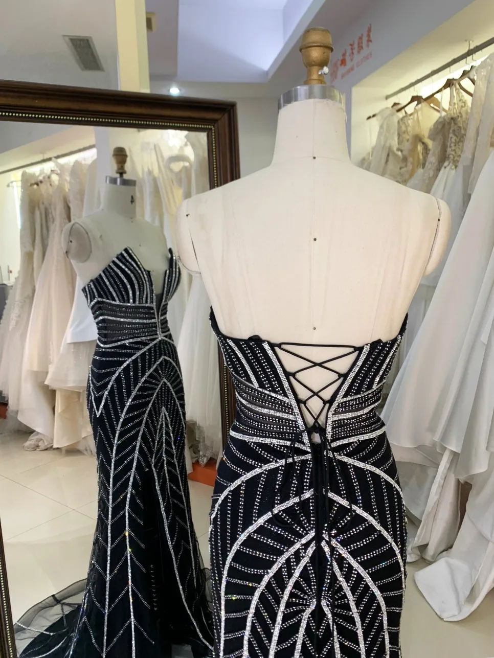 Wholesale Shiny Luxury Evening Dresses with High Slit Clubwear Evening Long Party Dress Sexy Dress for Women Night