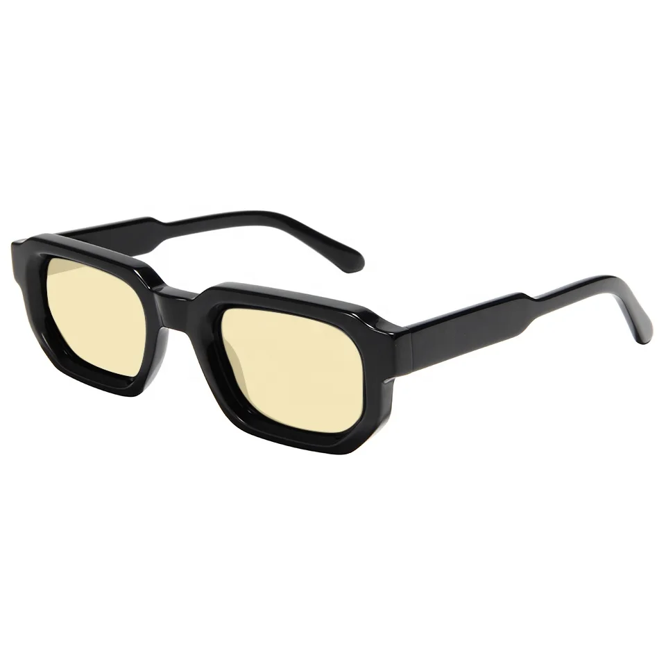 2025 Trendy Thick Acetate Rectangular Sunglasses Men Square Womens Sun Glasses Oversize Millionaire Zonnebril Dames UV400