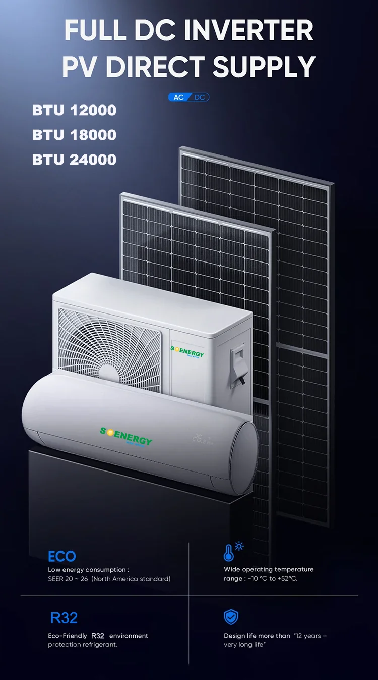 Full Dc Inverter Solar Energy Powered Air Conditioner 18000btu 2hp Split Ac Unit With Solar 2172