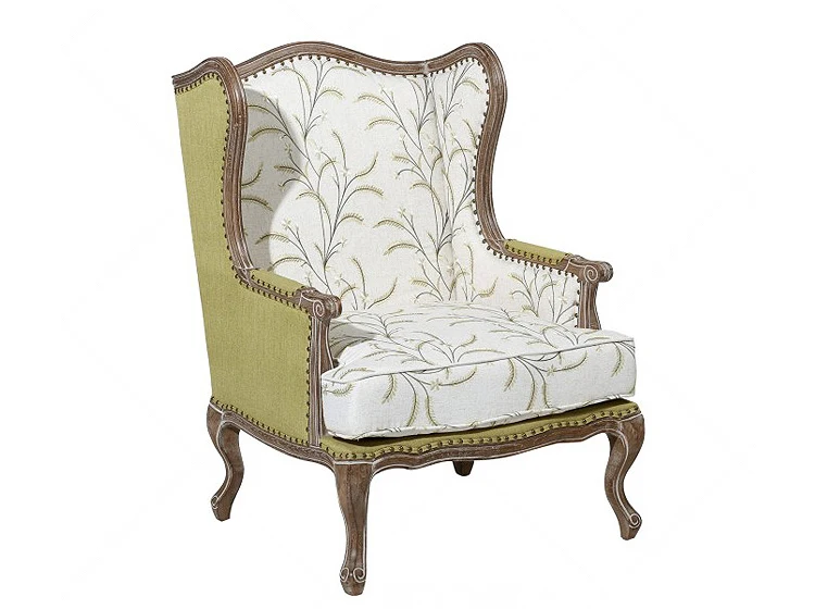 Hot Sale Wedding Living Room Furniture Upholstered Solid Wood Oak Fabric Leg Gardening Armchair Wedding Sofa for Bride and Groom