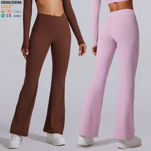 XW-YCK4053  Wholesale Outdoor Fitness V-shaped Design Plus Size Women's Sportswear Loose Running Pants Yoga Sportswear