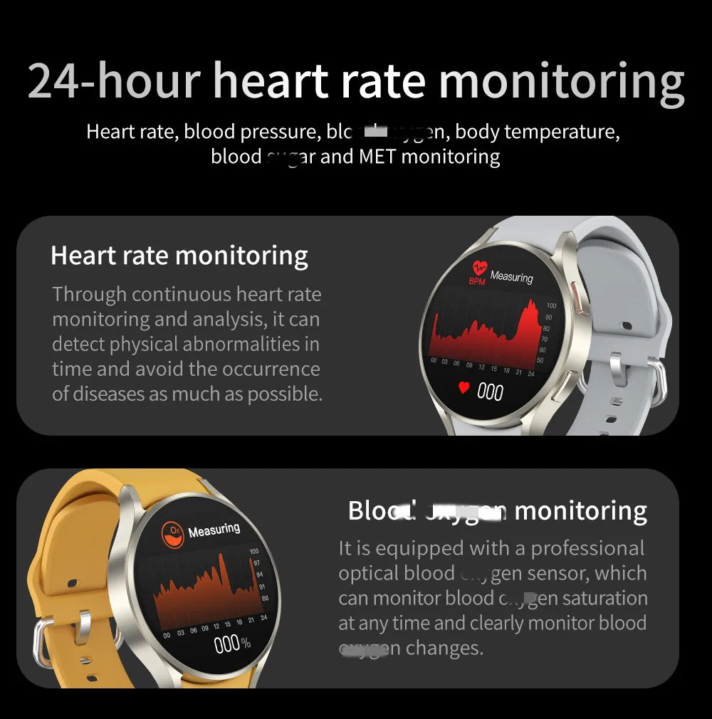 2024 High Quality M10 Smart Watch Round Touch Screen Multi Sport  Heart Rate Blood Pressure BT Call NFC Smart Watch
