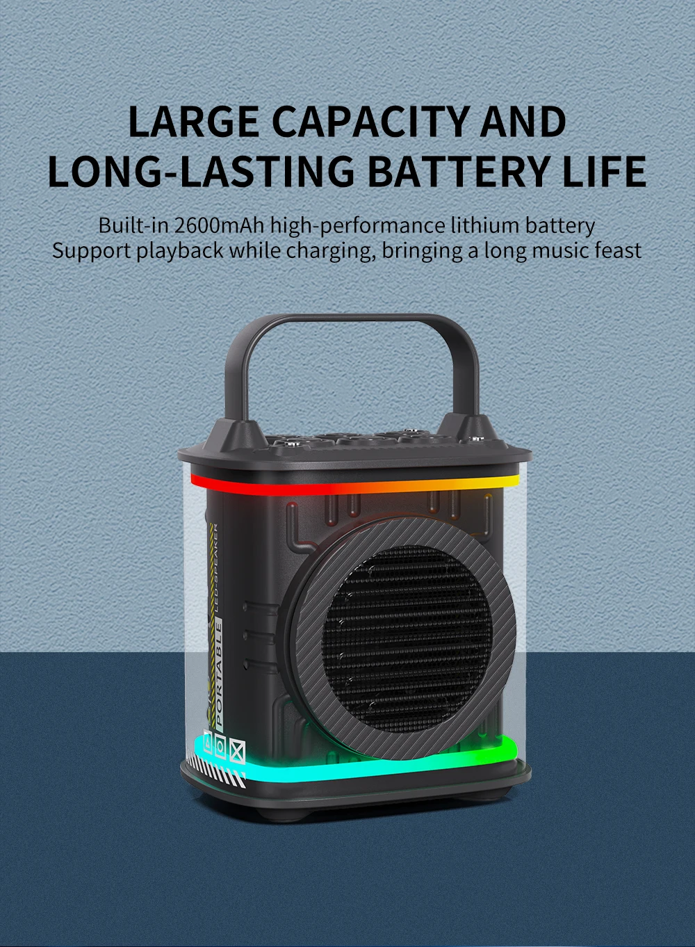 Karaoke Machine, Portable Wireless Speaker Karaoke System Speaker with Wireless Microphone and Colorful Lights for Girls Boys