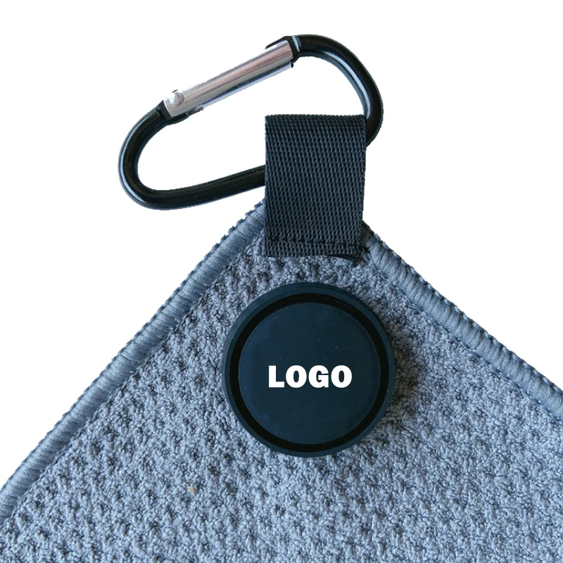 Free Sample Golf Ball Cleaner Towel Custom Microfiber Waffle Golf Towel