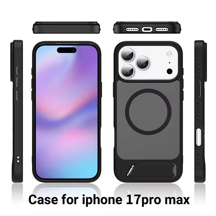 product matte magnetic kickstand phone case for iphone 17 14 pro max invisible bracket phone cover for iphone 17 air mobile phone cases-8