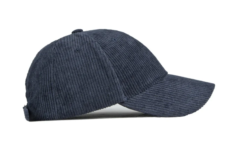 Autumn and winter women man adjustable simple solid color corduroy baseball cap