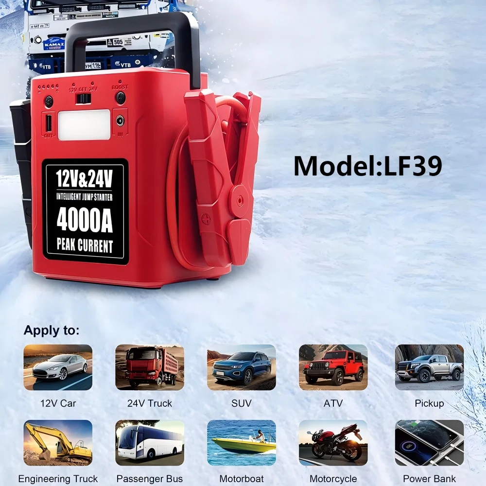 56000mAh 4000A ジャンプスタート ポータブルカー ジャンプスターター 