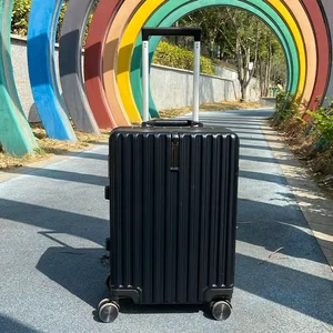 Wholesale Durable Anti-Collision Aluminum Frame Retractable Handle Luggage Case TSA Anti-Theft Code Lock Soft Handle Suitcase