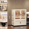 66 cm-1 strato+doppia porta+Bianco trasparente