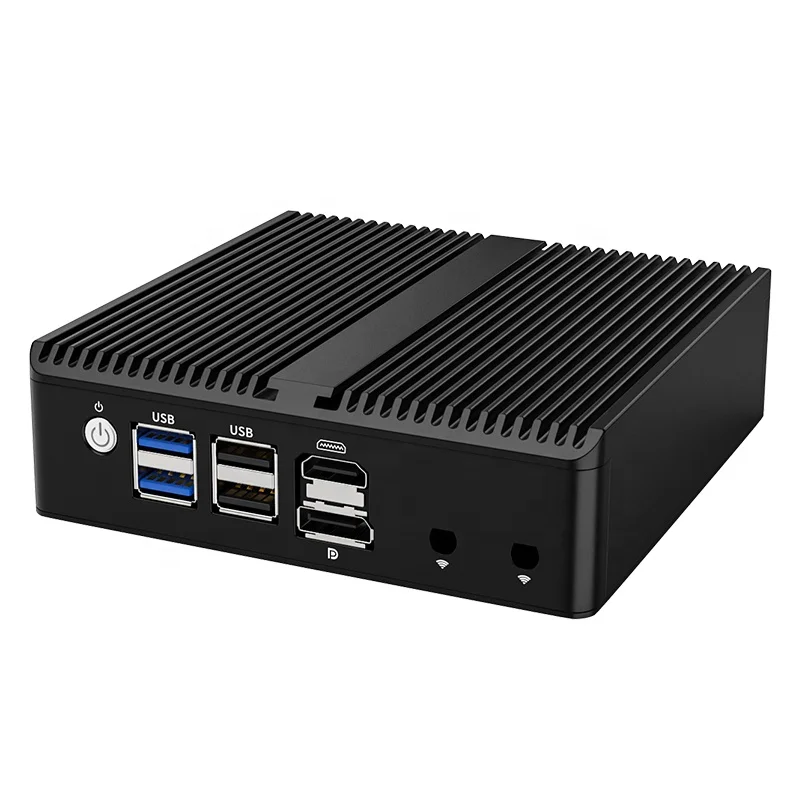 Fanless Firewall Router Minipc Pfsense Linux N100 J6412 4lan Server Firewall Hardware Soft Router Box SSD Multimedia Quad Core