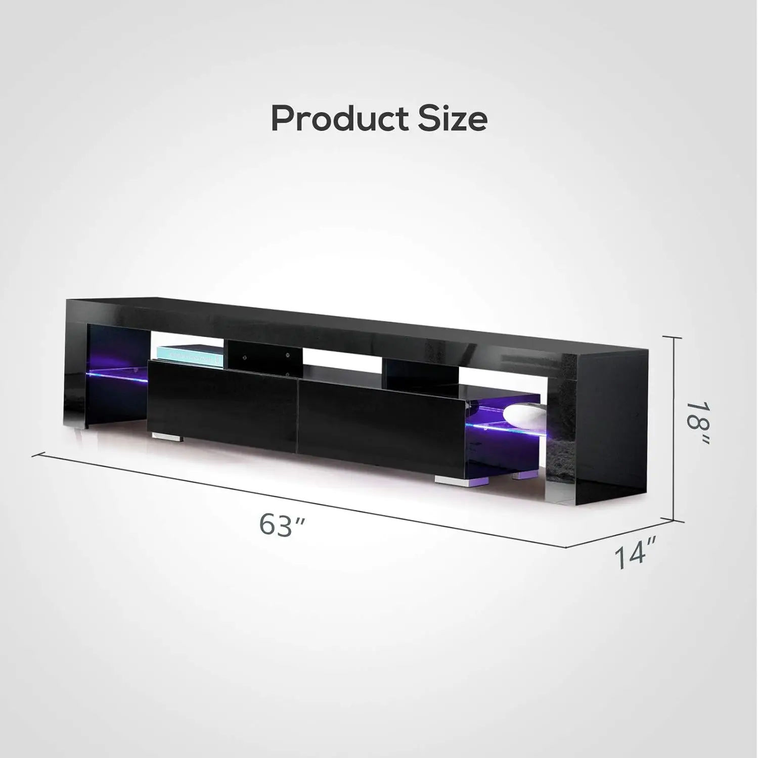 Latest Design Modern Tv Video Games Console Table Entertainment Center Living Room Furniture Tv Stands Cabinet With Lightings