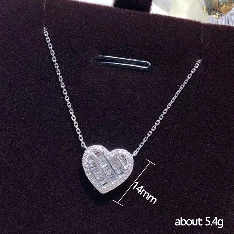 Exquisite Heart Pendant Necklace with Cubic Zirconia