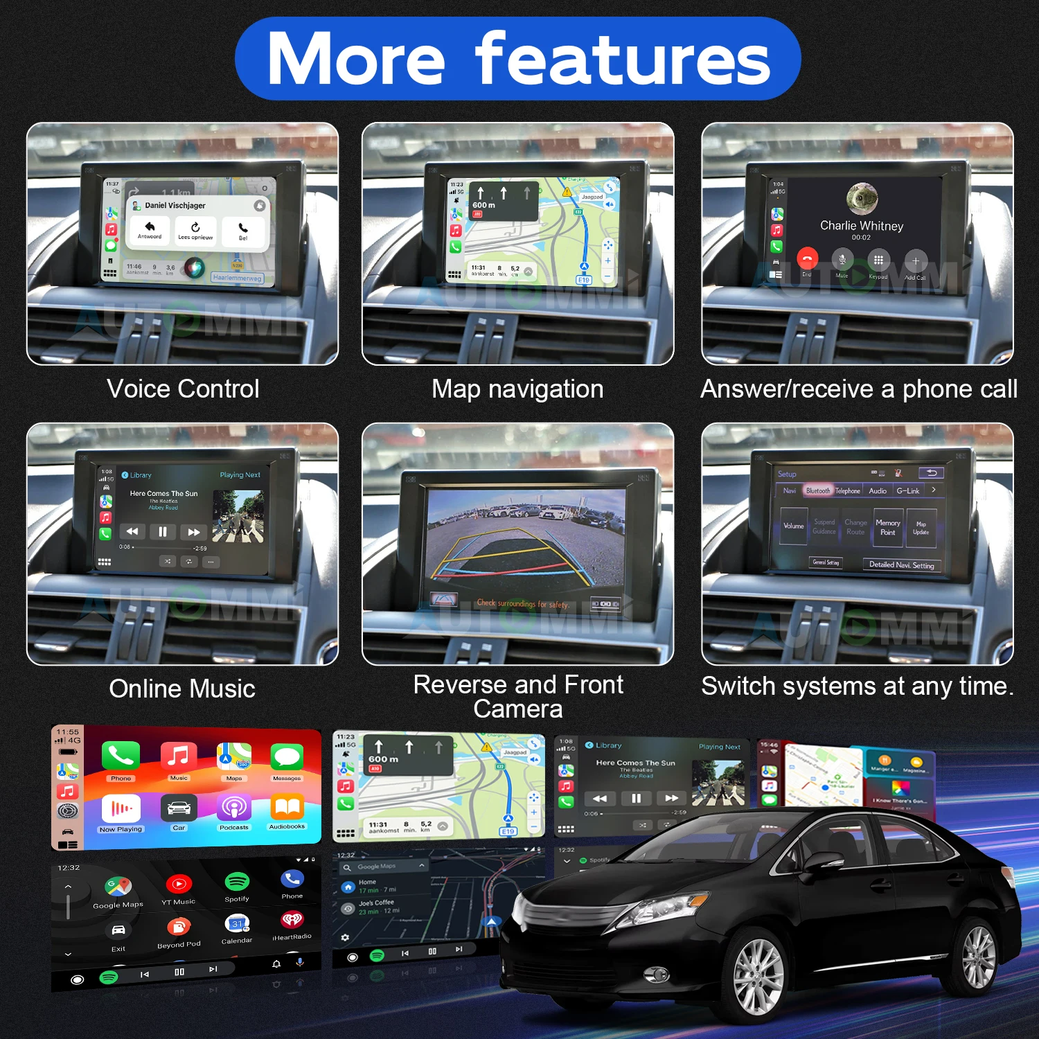 レクサスHS250h 2009-2018 OEMスクリーンアップグレード用ワイヤレス