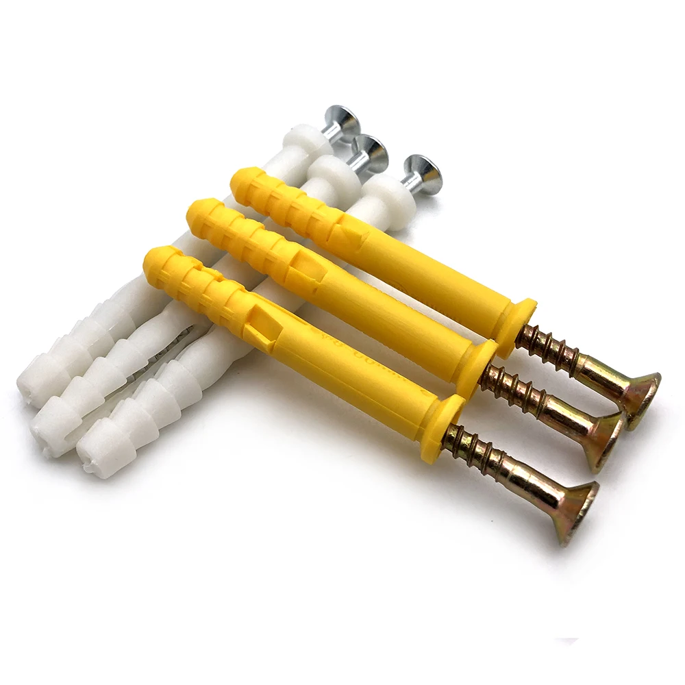 China Factory Price Flat Head Expansion Fixing Screw M8*80MM Steel Self Tapping Screws Plastic Wall Plug