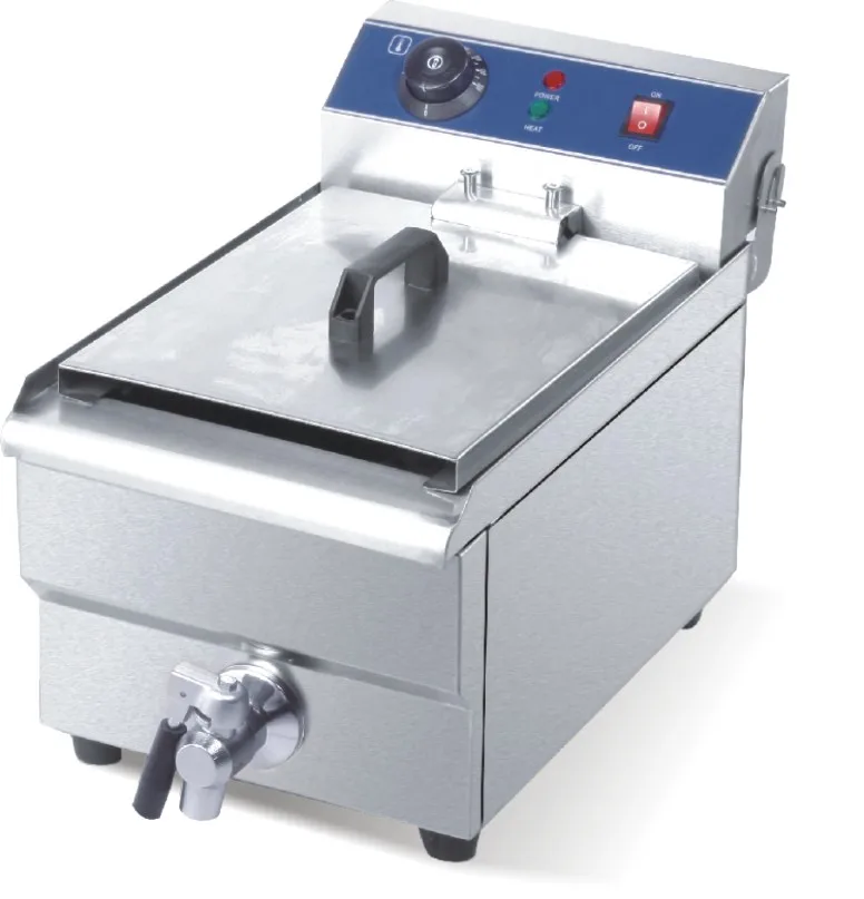 Hot Sale Commercial Electric Single Tank Stainless Steel Deep Fryer Machine with Double Body for Restaurant factory