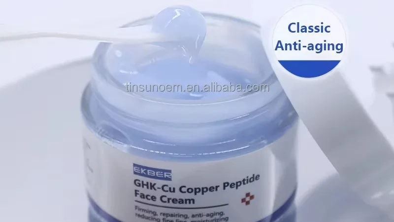 Customize Logo Blue Copper Peptide Anti-Wrinkle Repairing Brightening for  Face Care Ghk-Cu Copper Peptide Face Cream