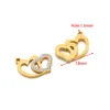 Strass a forma di cuore cavo da 18 mm, foro singolo da 1,6 mm, oro 02.