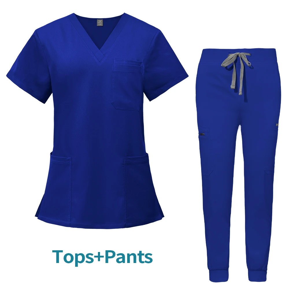 MEDICO Scrub TUNICA + SET Pantaloni - Reversibile, Unisex Blu O Verde - Foto 2