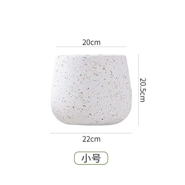 Нордический минималистичный круглый уличный белый Стекловолоконный терраццо цементный плантатор горшки для растений декоративный садовый цветочный