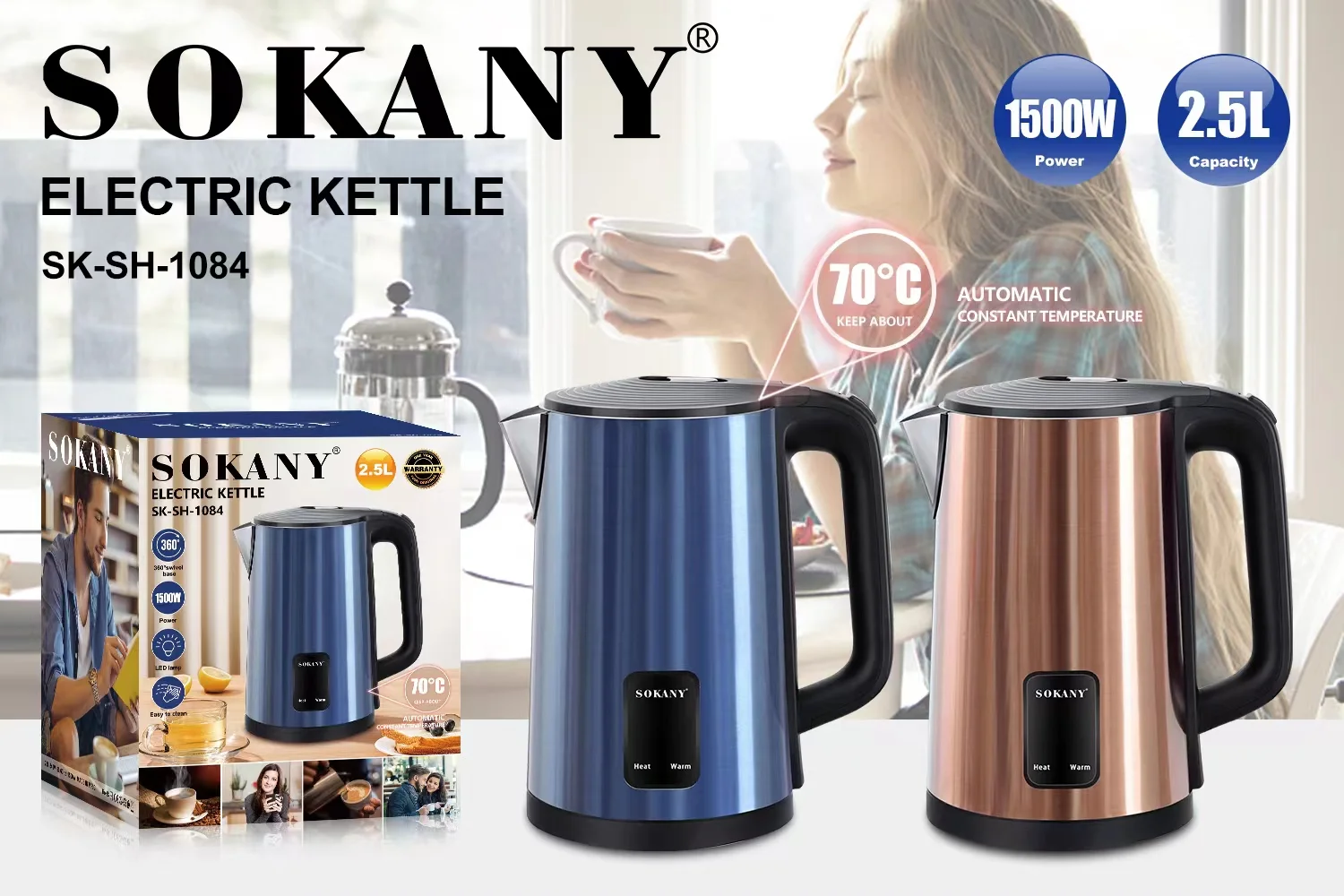 Electric Water Kettles Tea Bells Glass Stainless Steel Hotel Whistling