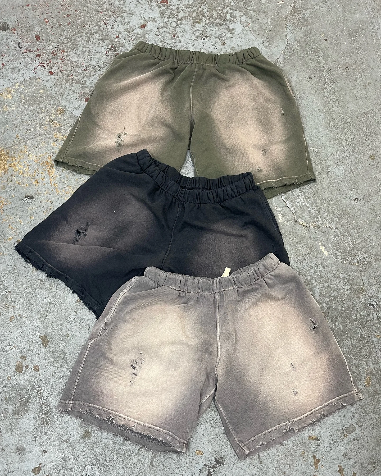 Custom Summer Sweat Track Unisex Blank Cotton Fleece Heavyweight French Terry Distressed Sun Faded Baggy Acid Wash Short for Men gallery 6