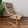 Sedia Pello di lusso in lino beige con struttura in ferro.