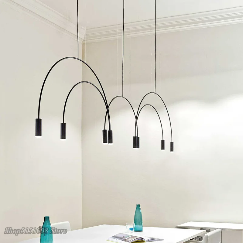 Postmodern Spot Chandelier Lighting Designer Arch Hanging Lamps  Luminaire Restaurant Living Room Bedroom Lamp Lighting Fixtures