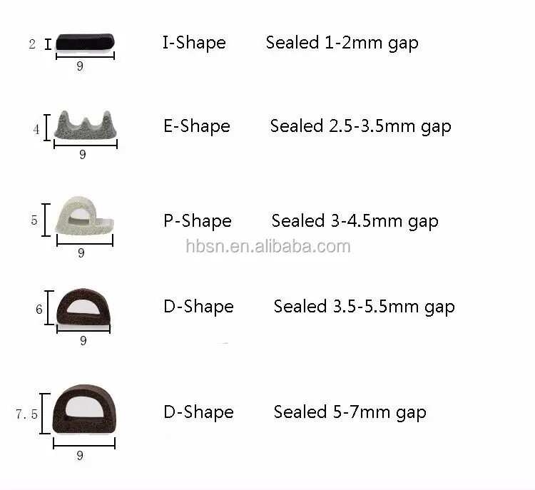 D Shape Rubber String D Shape Foam EPDM Rubber Seal Wood Door Window Rubber Seal Strip with ...