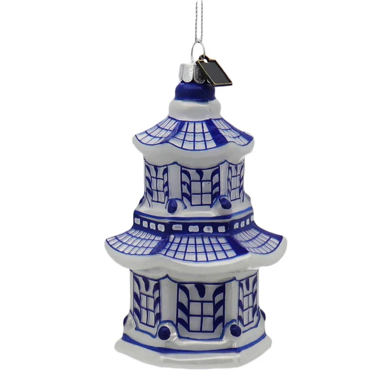 Atacado com Suporte Personalizado, Enfeites de Figurinhas de Natal para Casa, Presentes Antigos em Cerâmica, Ornamentos de Pagode para Árvore de Natal