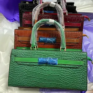 PU Leather Bag Women Luxury Wholesales Women Sling Handbags Custom logo Crocodile Pattern Woman Luxury Leather Crossbody Bag