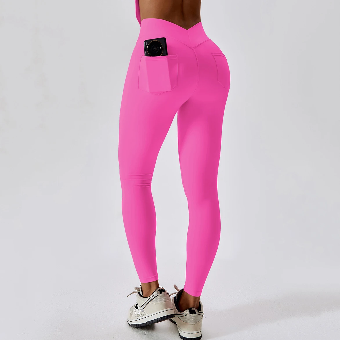 Quick Dry Womens Yoga Leggings And Pink Exercise Pants Set 5
