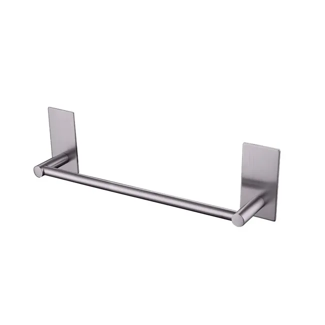 15.75 inches,Towel Rails Wall Mounted for Kitchen Bathrooms 2 Free Hooks Self Adhesive Single Towel Rail,Stainless Steel Bathroom Towel Holder Tack 40 cm 