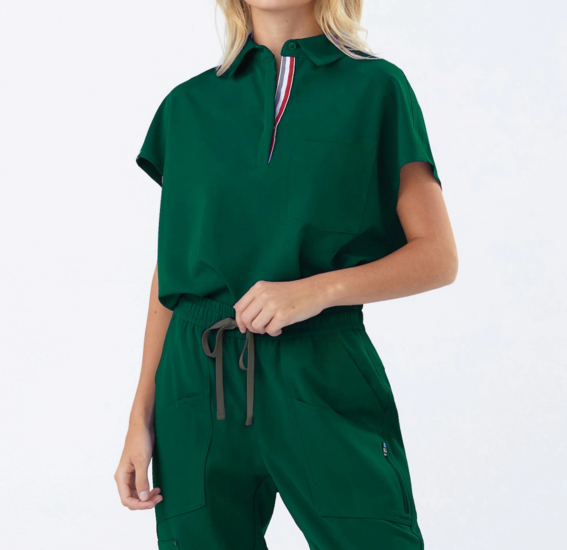 Stylish Hospital Uniforms Standcollar Medical Scrub Sets Nurse Female