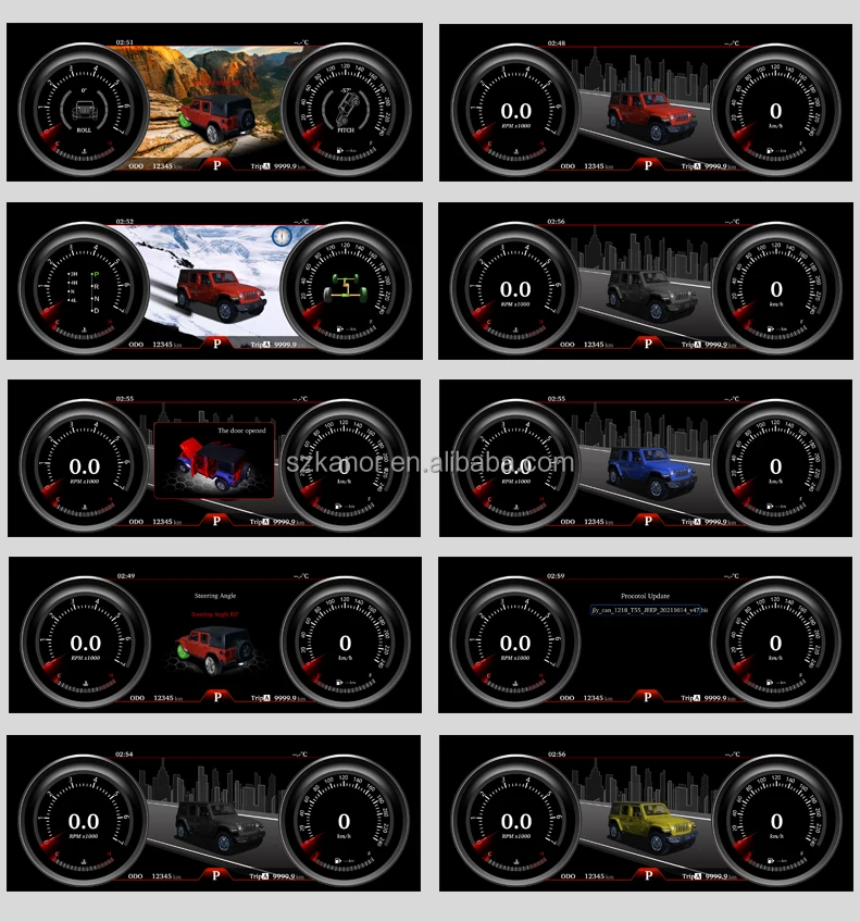 Lcd 1920*720 Dashboard Display Instrument Cluster For Jeep Wrangler