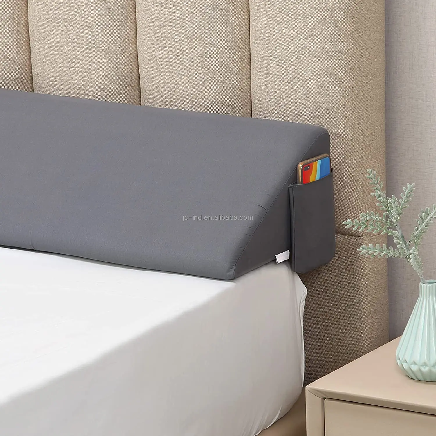 Cuscino a Cuneo per Letto, Riempitivo per Materasso, Cuscino Triangolare per Riempire lo Spazio tra Testiera e Materasso