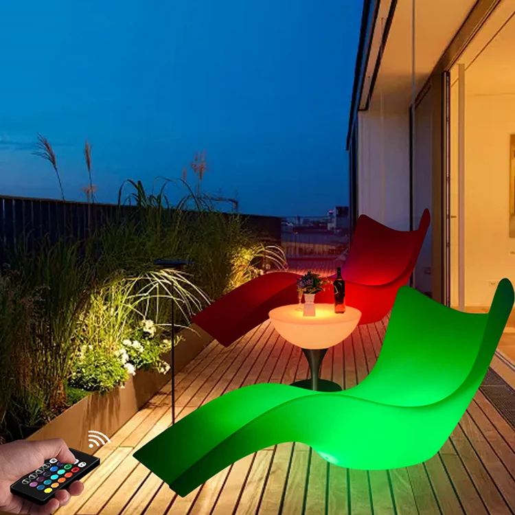 Уличные белые пластиковые пляжные стулья со светодиодной подсветкой пляжный