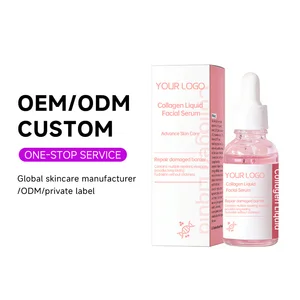 OEM ODM Face Skin Care Repairing Moisturizing Organic Whiten Smooth Anti Aging Hydrating Serum Collagen Liquid Facial Essence