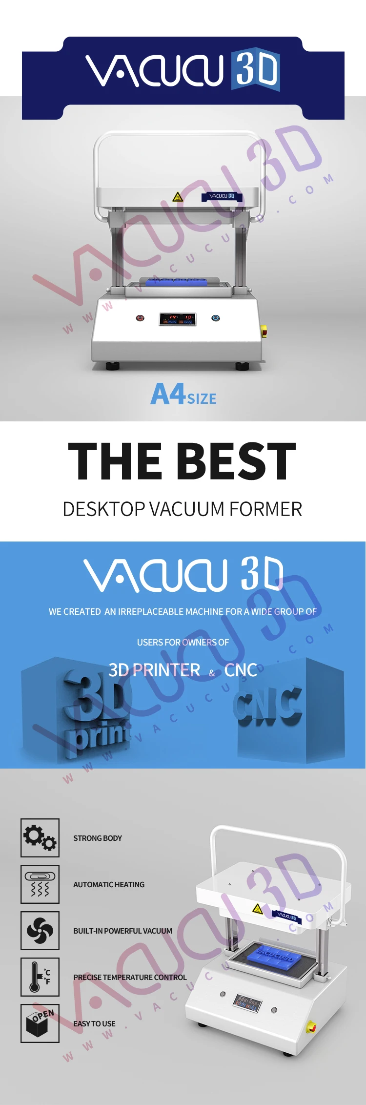Vacucu3d Vacuum Former Vacuum Forming Machine A4 The Best Desktop