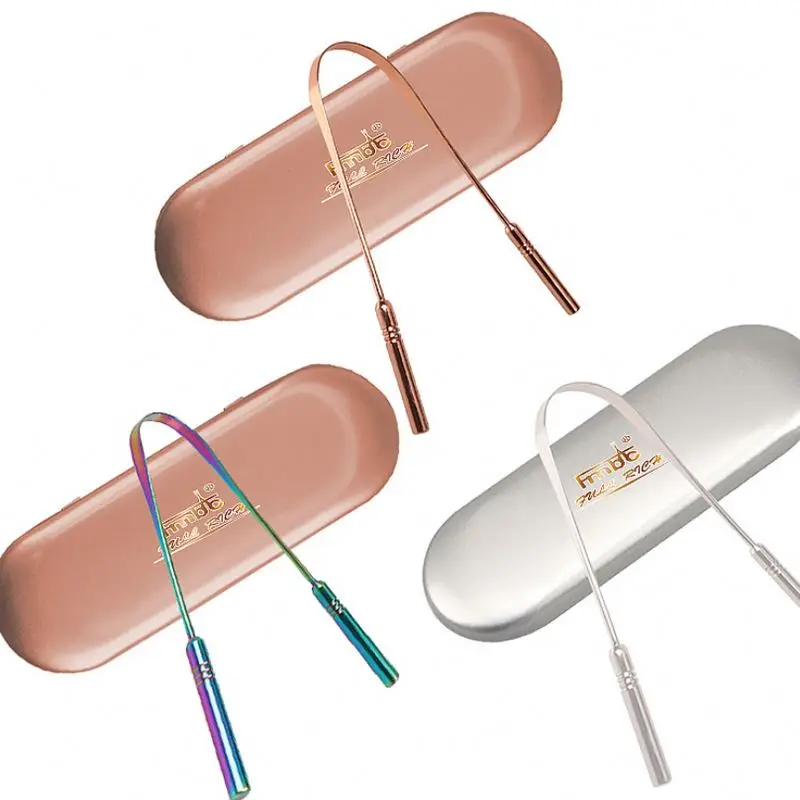 Лидер продаж, скребок для языка из нержавеющей стали с личной этикеткой, скребок для языка из нержавеющей стали для очистки полости рта