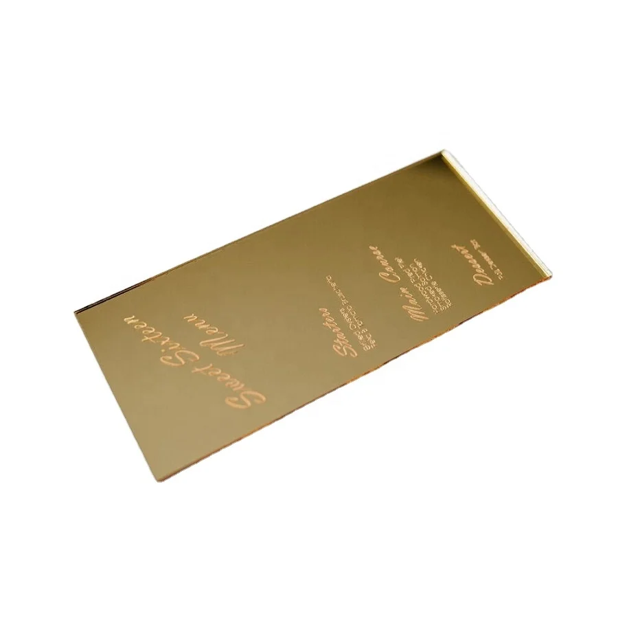 Золотистое зеркало на заказ акриловая Свадебная карта меню с гравировкой