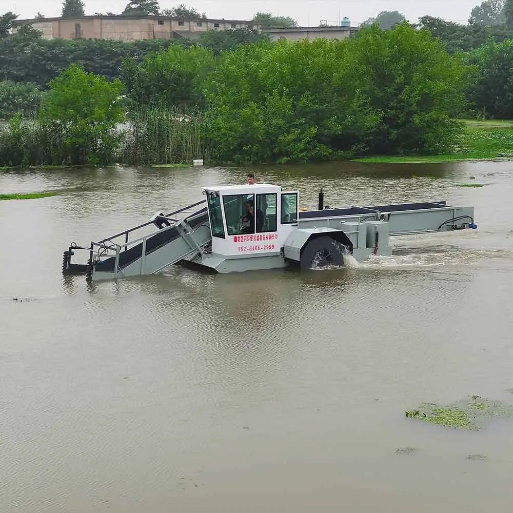 Automatic Water Weed Harvester River Floating Garbage Collecting Cleaning Boat Lake Hyacinth Collector Machine