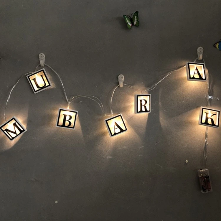 RAMADAN Letter LED String Lights Indoor Eid Light Home Decoration for Festival 