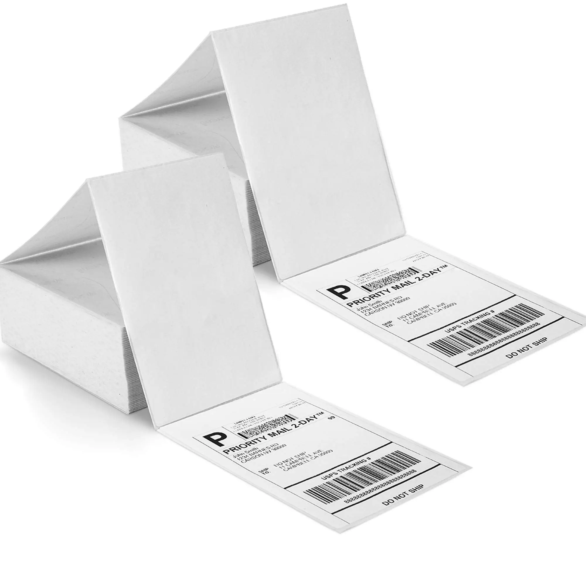 Fanfold Waybill Label Wholesale 4x6 Thermal Printer Paper Direct Thermal Shipping Label for Logistics Industrial Label Sticker