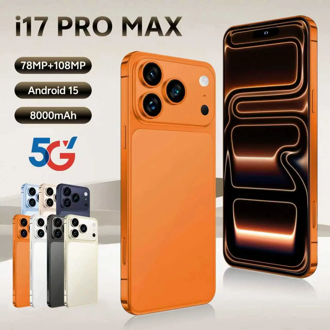 I17 Pro Max - 7.3 Inch, 16GB + 1TB Smartphone with Face Recognition