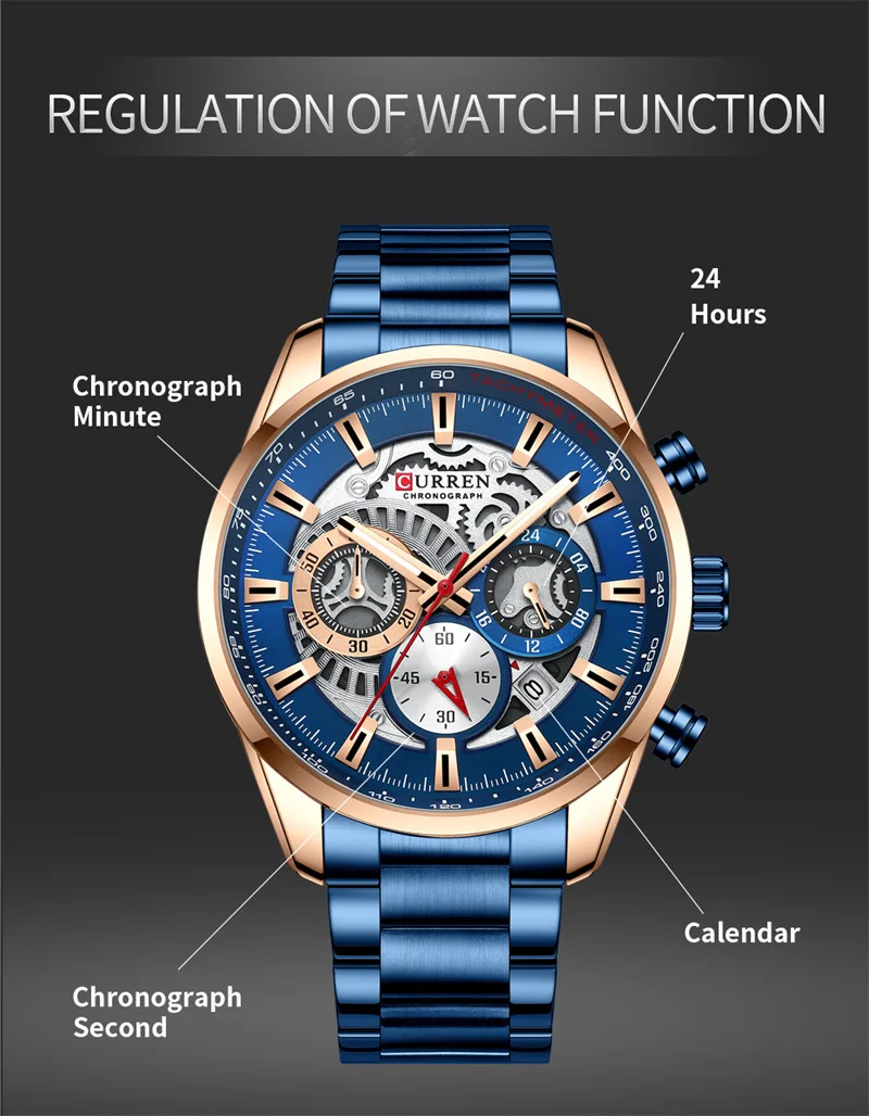 Curren 8391 Chronograph Six-Hand Quartz Watch for men