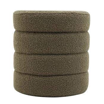 2026 High Quality New Design FashionCustom Round Storage Ottoman Footstool