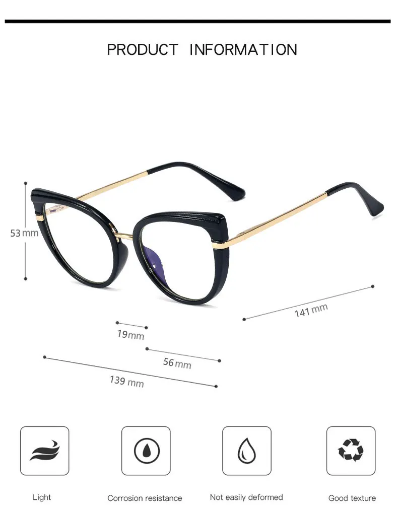 Gafas Ópticas de Metal con Bisagras de Resorte, Monturas de Gafas TR90 para Mujer, Gafas Anti Luz Azul para Juegos, Última Moda